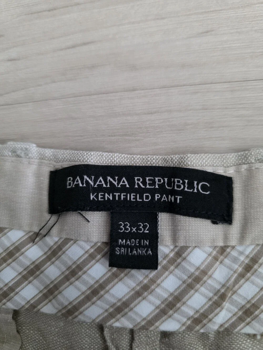 Banana Republic Kentfield Linen Blend Pants 33x32 Ivory Straight Leg Laggenlook
